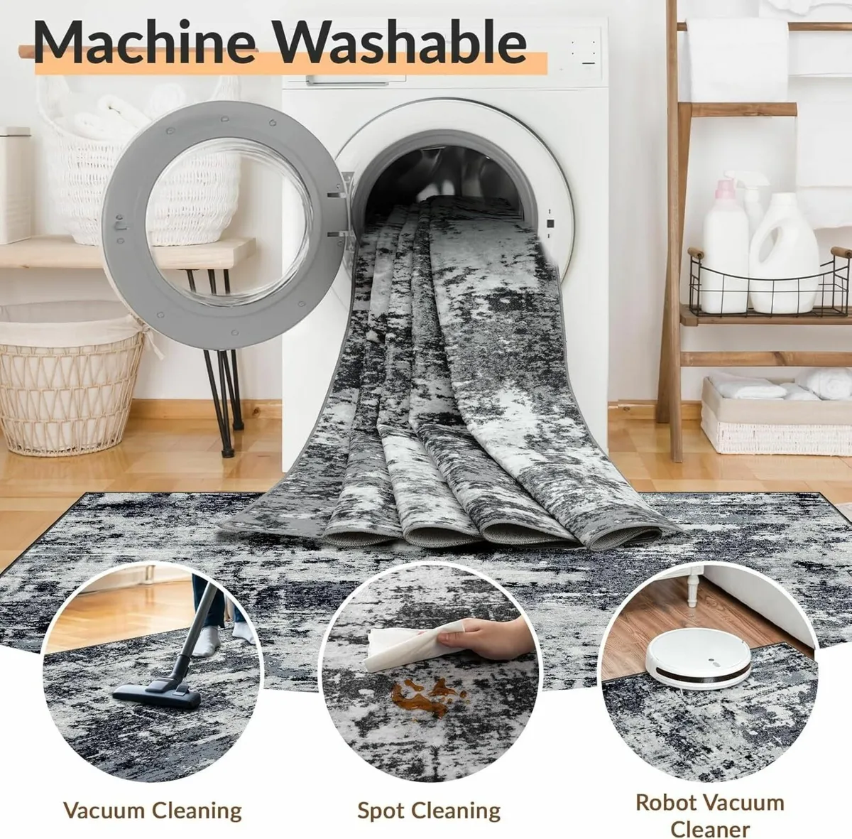 Washable Rugs Living Room 120x180 cm Modern - Image 4