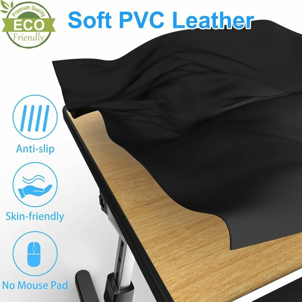 Laptop Bed Table Leather Adjustable Height Angle - Image 2