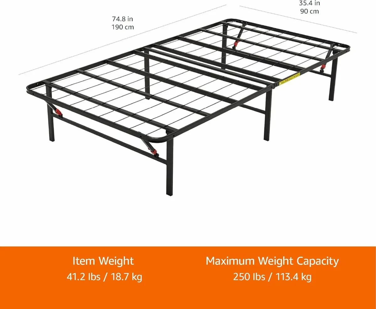 Single Foldable Platform Bed Frame with Steel - Image 2