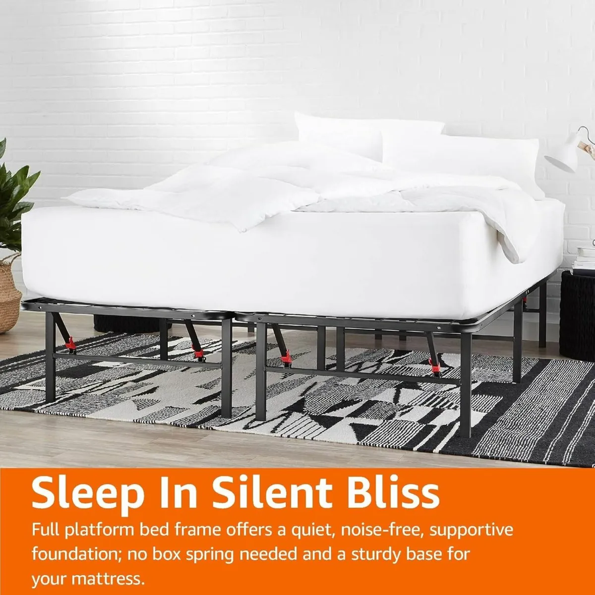 Single Foldable Platform Bed Frame with Steel - Image 3