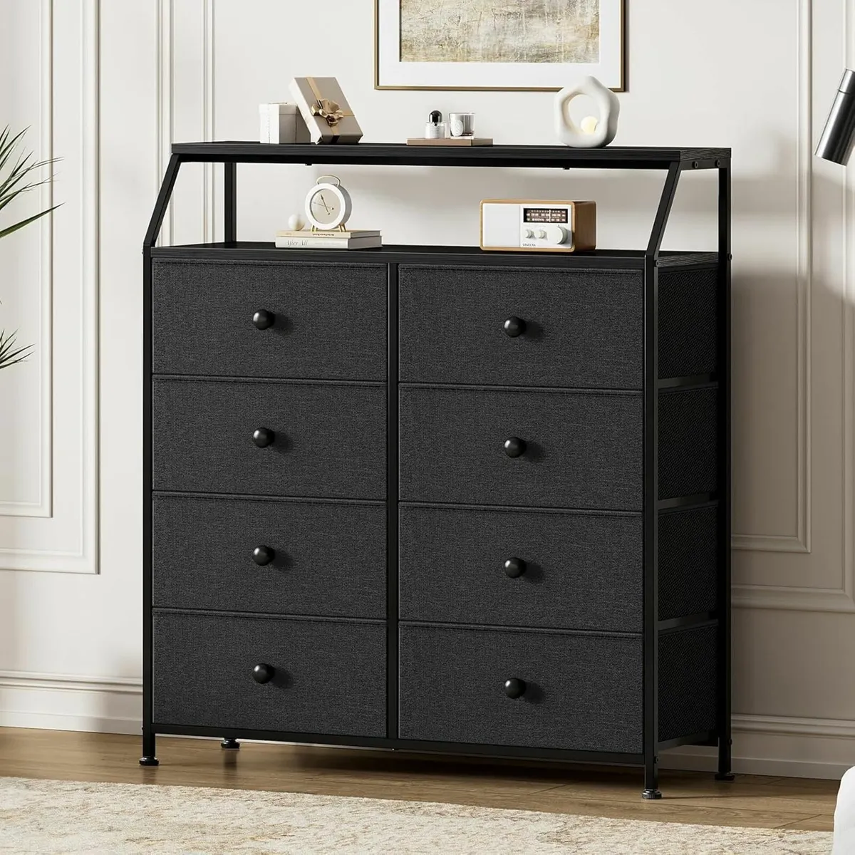 Chest of Drawers with 8 Black Dresser for Bedroom - Image 1