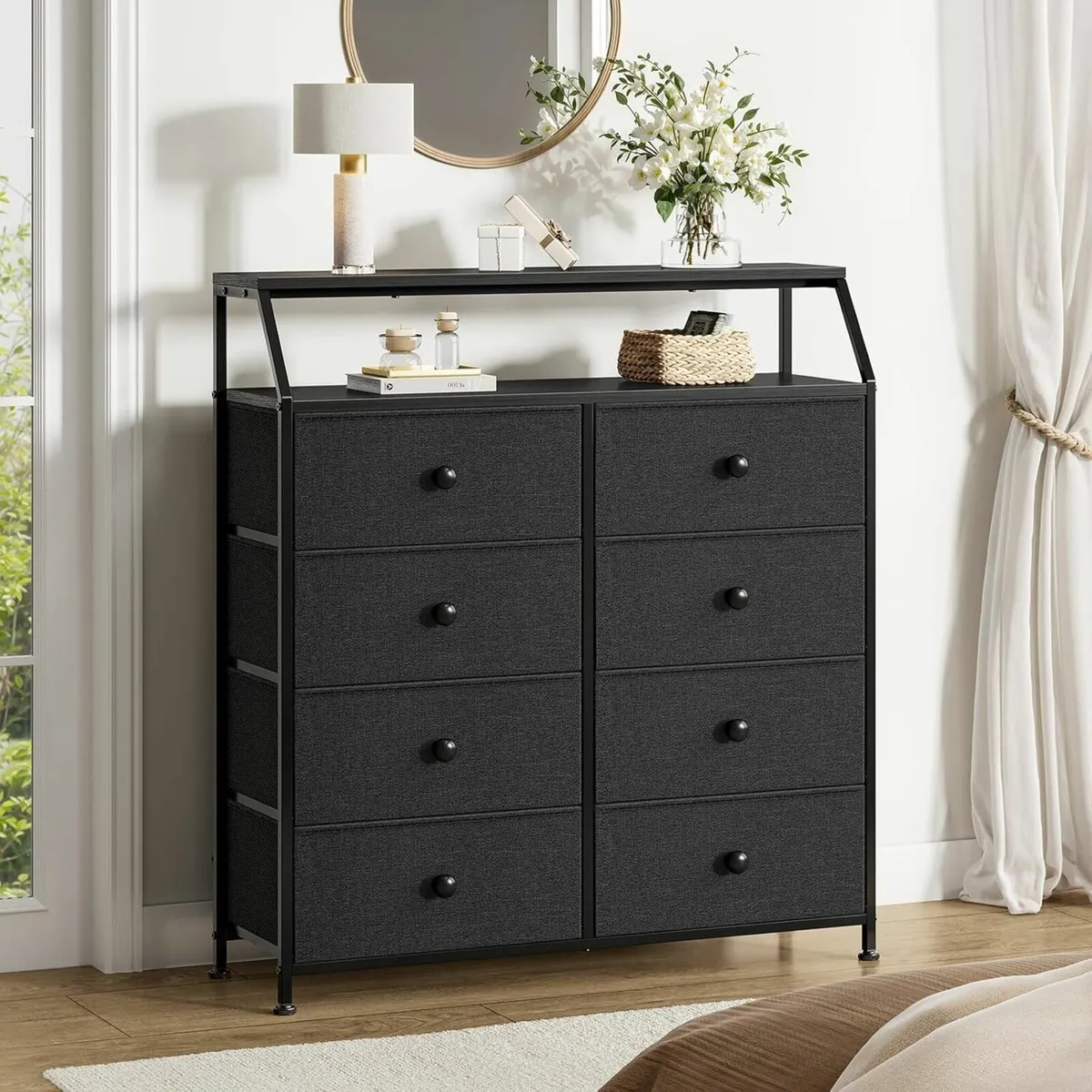 Chest of Drawers with 8 Black Dresser for Bedroom - Image 3
