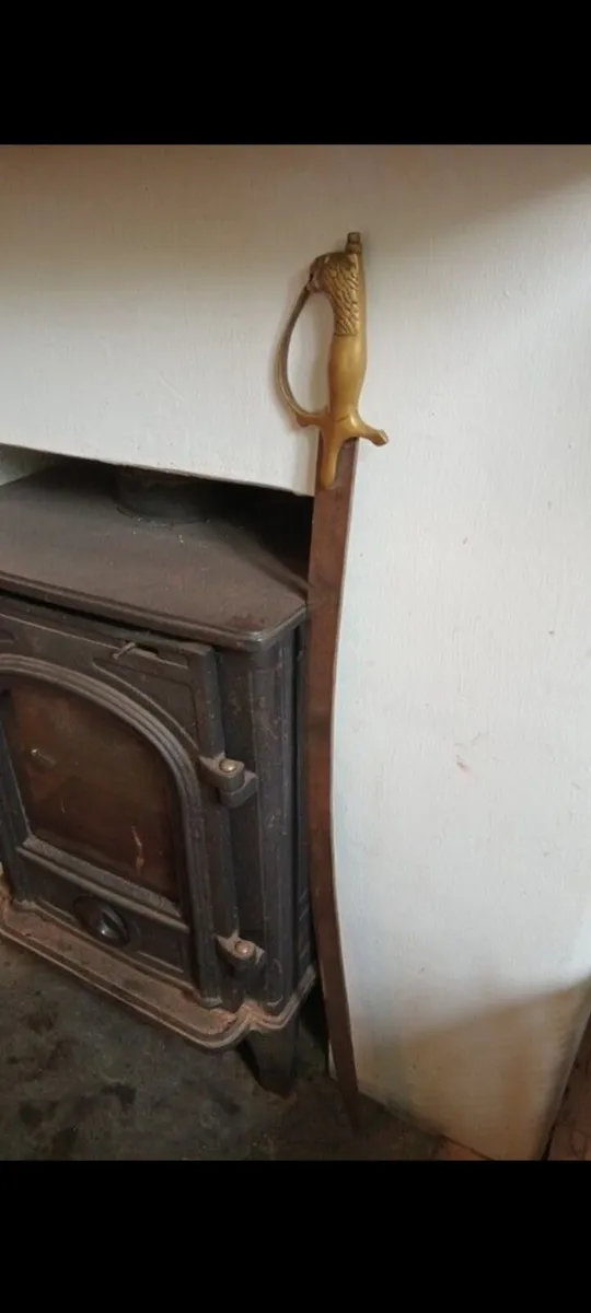 vintage sword made in india brass lion head - Image 1