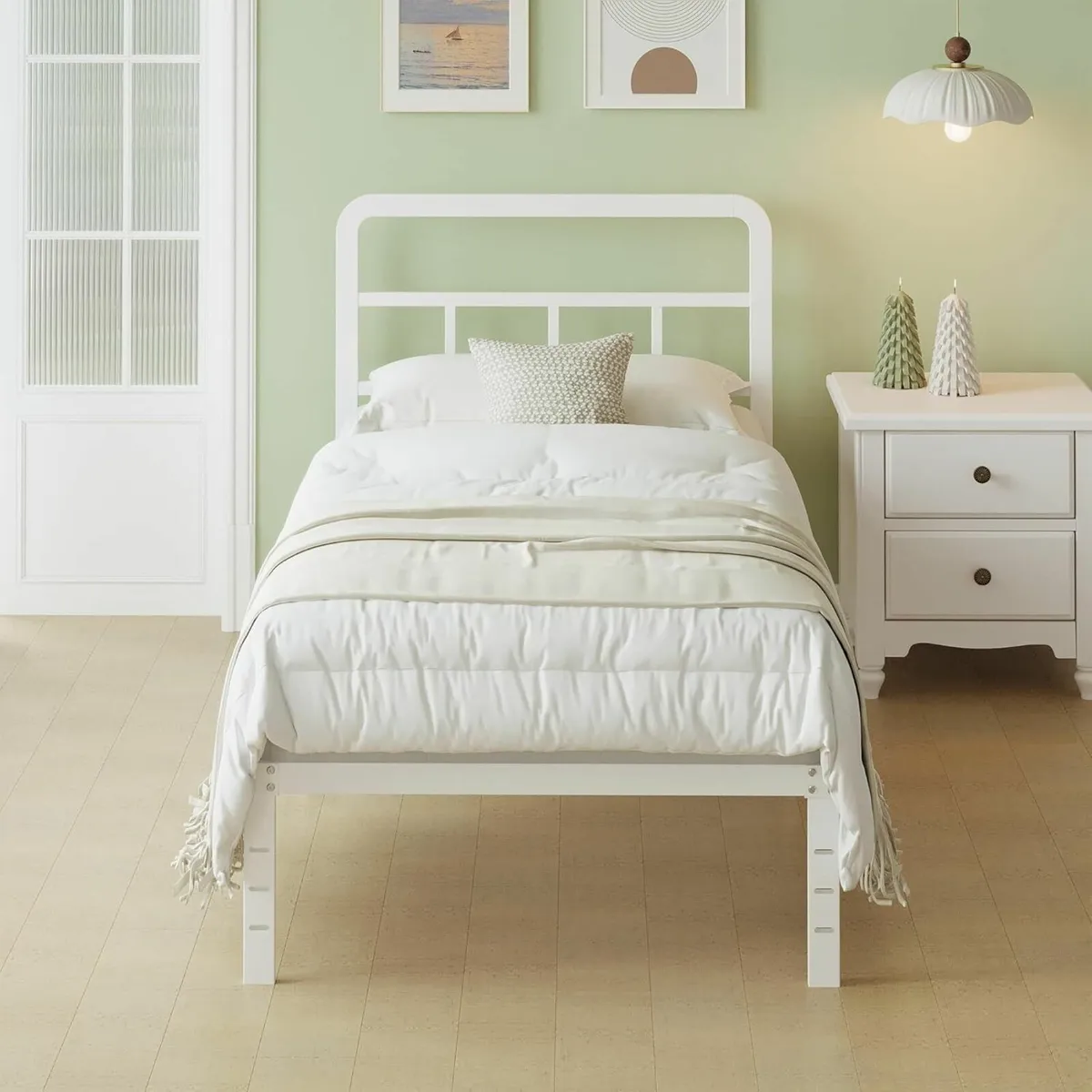 Metal Single Bed Frame 3ft with Curved Headboard - Image 3