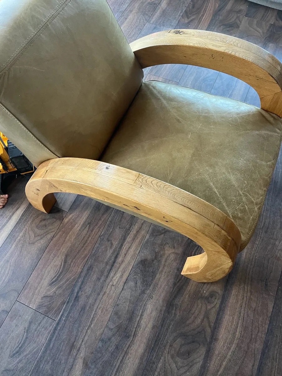 Oak leather Chair - Image 2