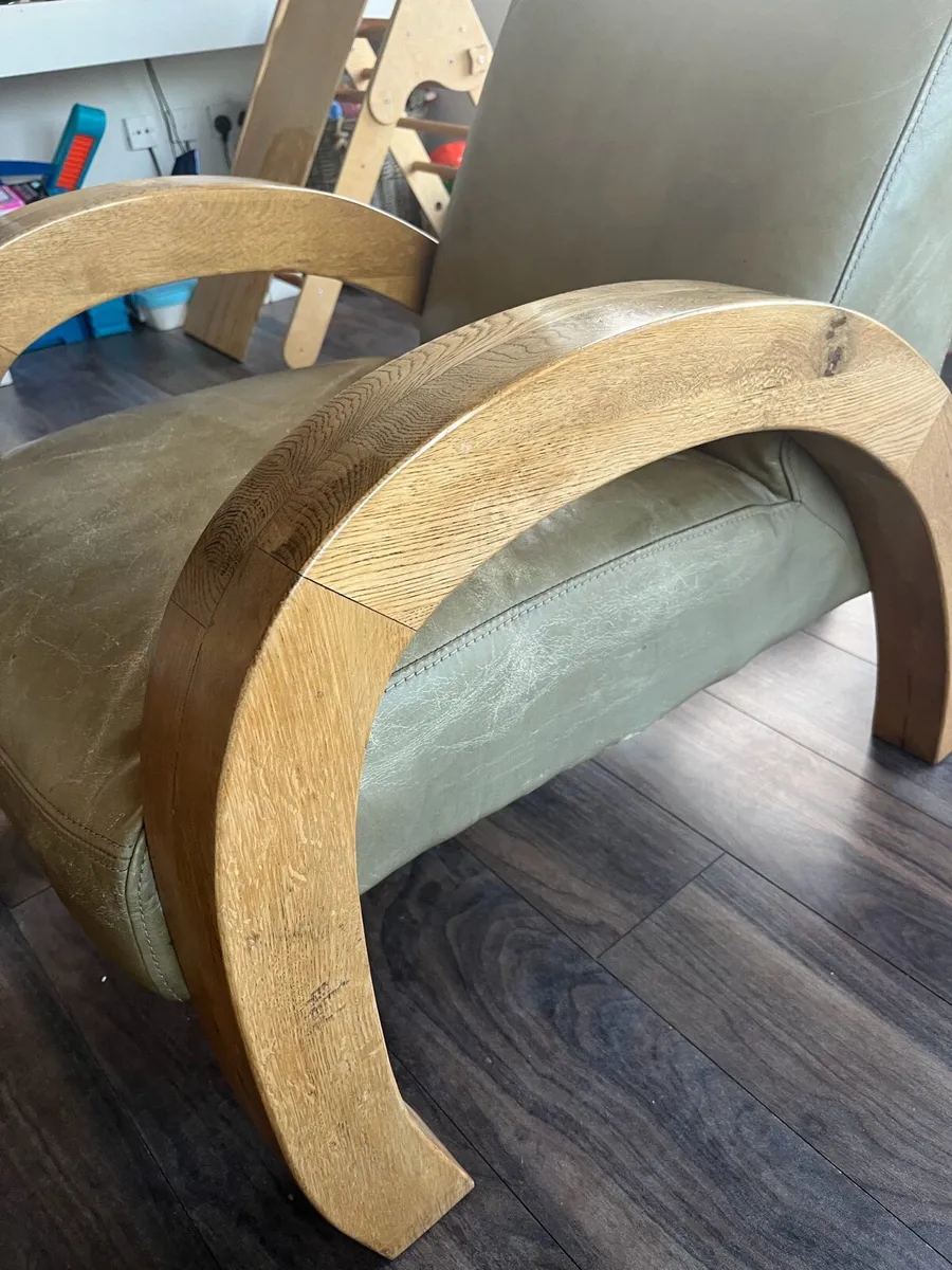 Oak leather Chair - Image 3