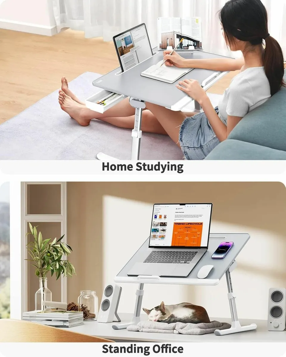 Table Folding desk 60x45cm lap for bed Multi-purpo - Image 4