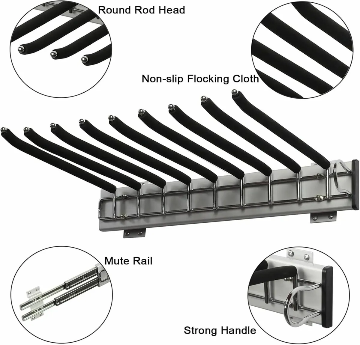 Pull Out Trouser Hanger Wardrobe Pants Clothes - Image 4