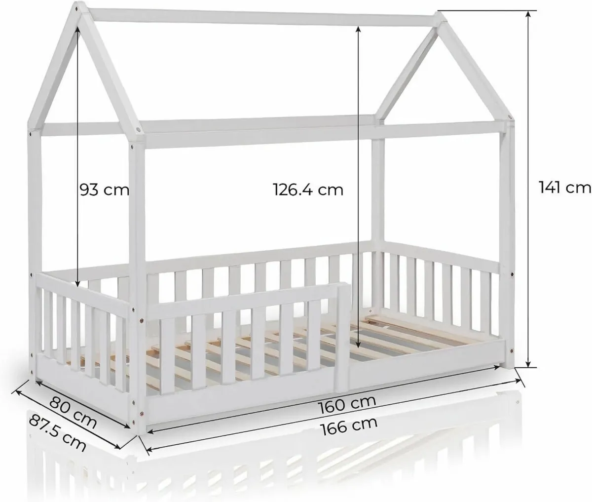 ® Children's Bed with Fall Protection and Slatted - Image 2