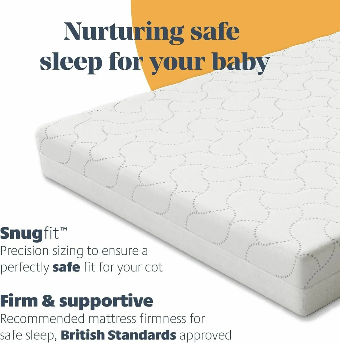 Premium Fibre Cot Mattress White 120 x 60 13 cm - Image 2