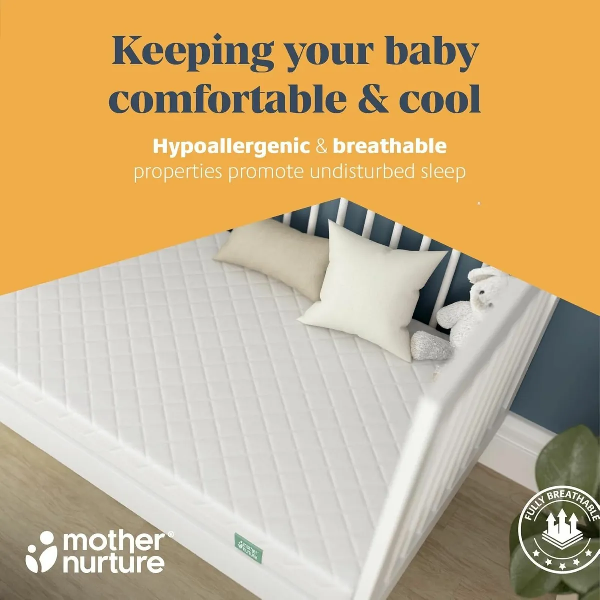 Premium Fibre Cot Mattress White 120 x 60 13 cm - Image 4