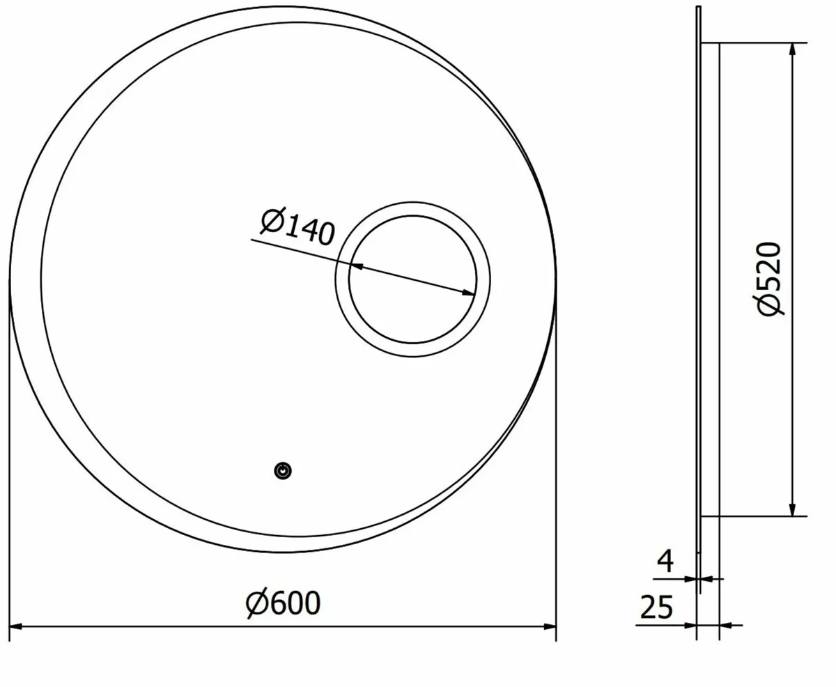 LED Bathroom Mirror Round Makeup Antifog 60cm - Image 3