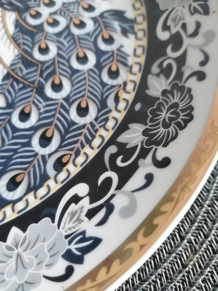 Vintage Japanese Peacock Porcelain Plate - Image 4