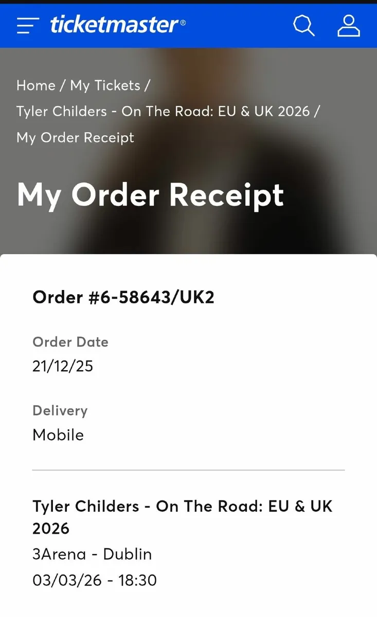 3 x Tyler Childers Tickets, 03/03/26 - Image 2