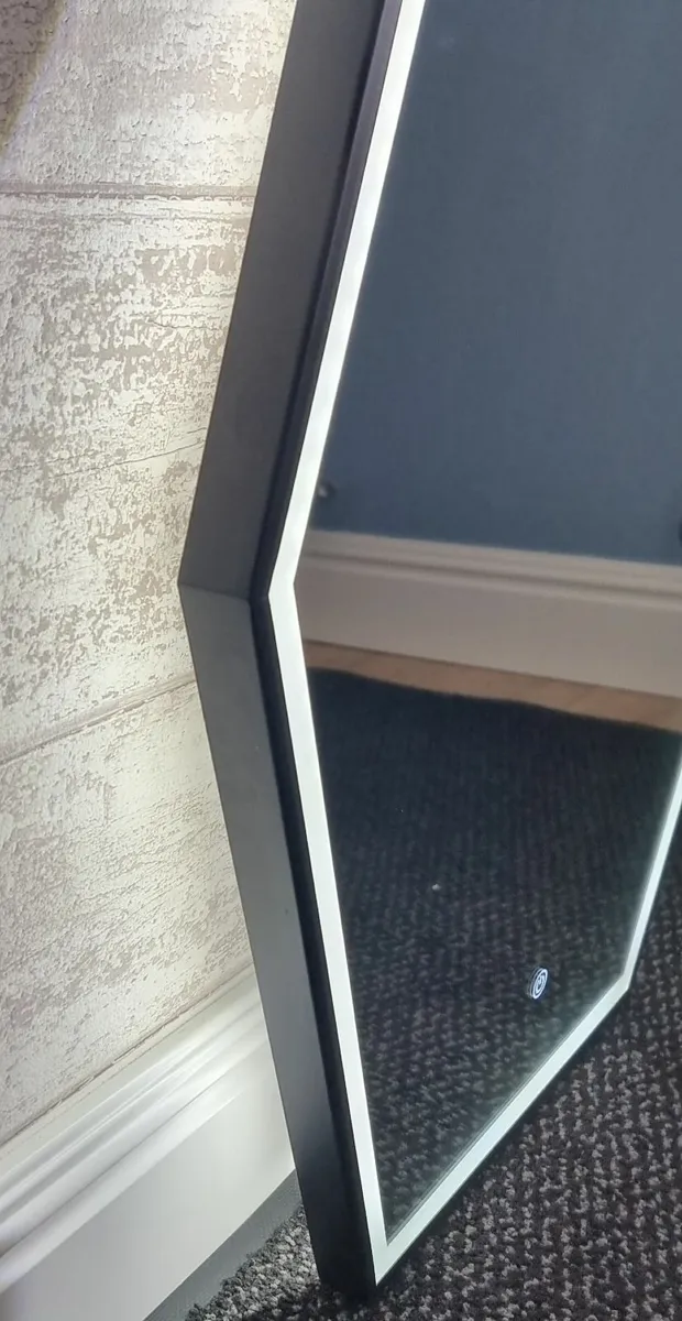 LED Bathroom Mirror Black Frame Antifog Touch - Image 3