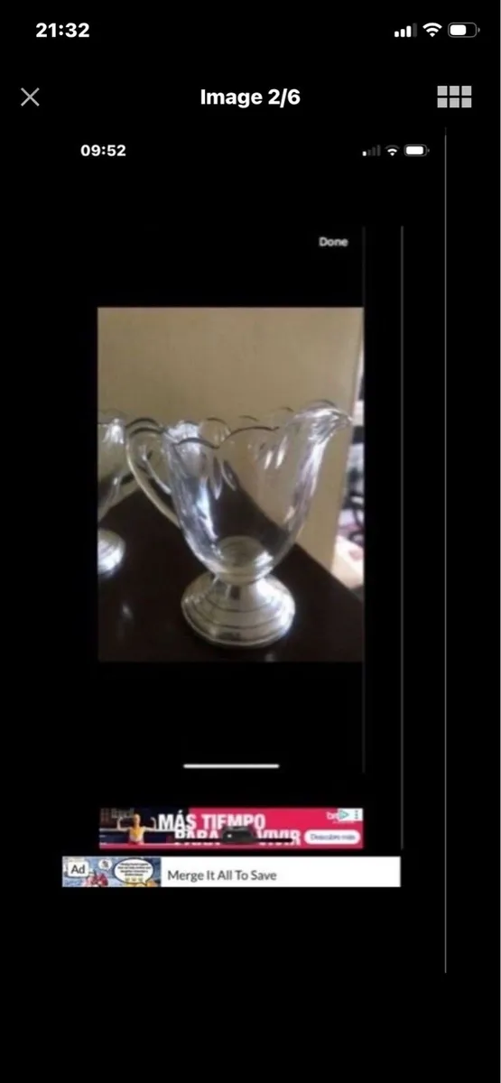 Antique Silver Weighted Sugar & Milk Bowls - Image 2