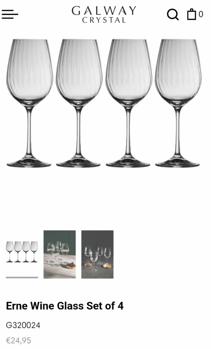 4 Galway Crystal wine glasses - Image 2