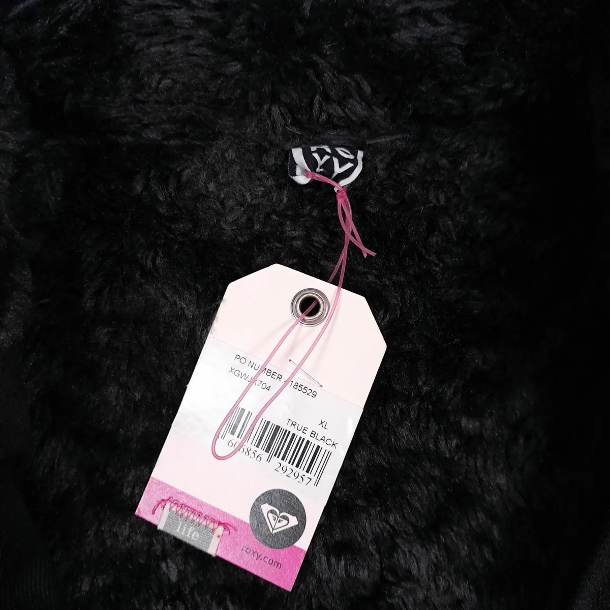 Roxy Black Faux Fur Lined Parka Jacket Size XL - Image 4