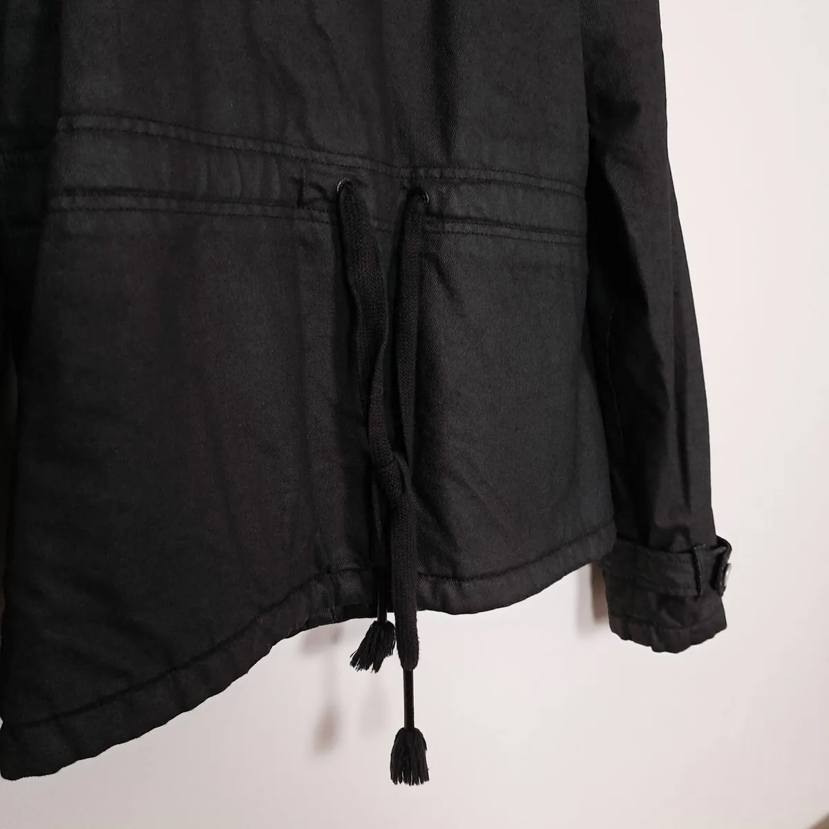 Roxy Black Faux Fur Lined Parka Jacket Size XL - Image 2