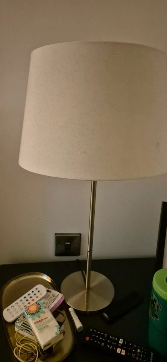 Pair of bedside locker lamps for sale with shades