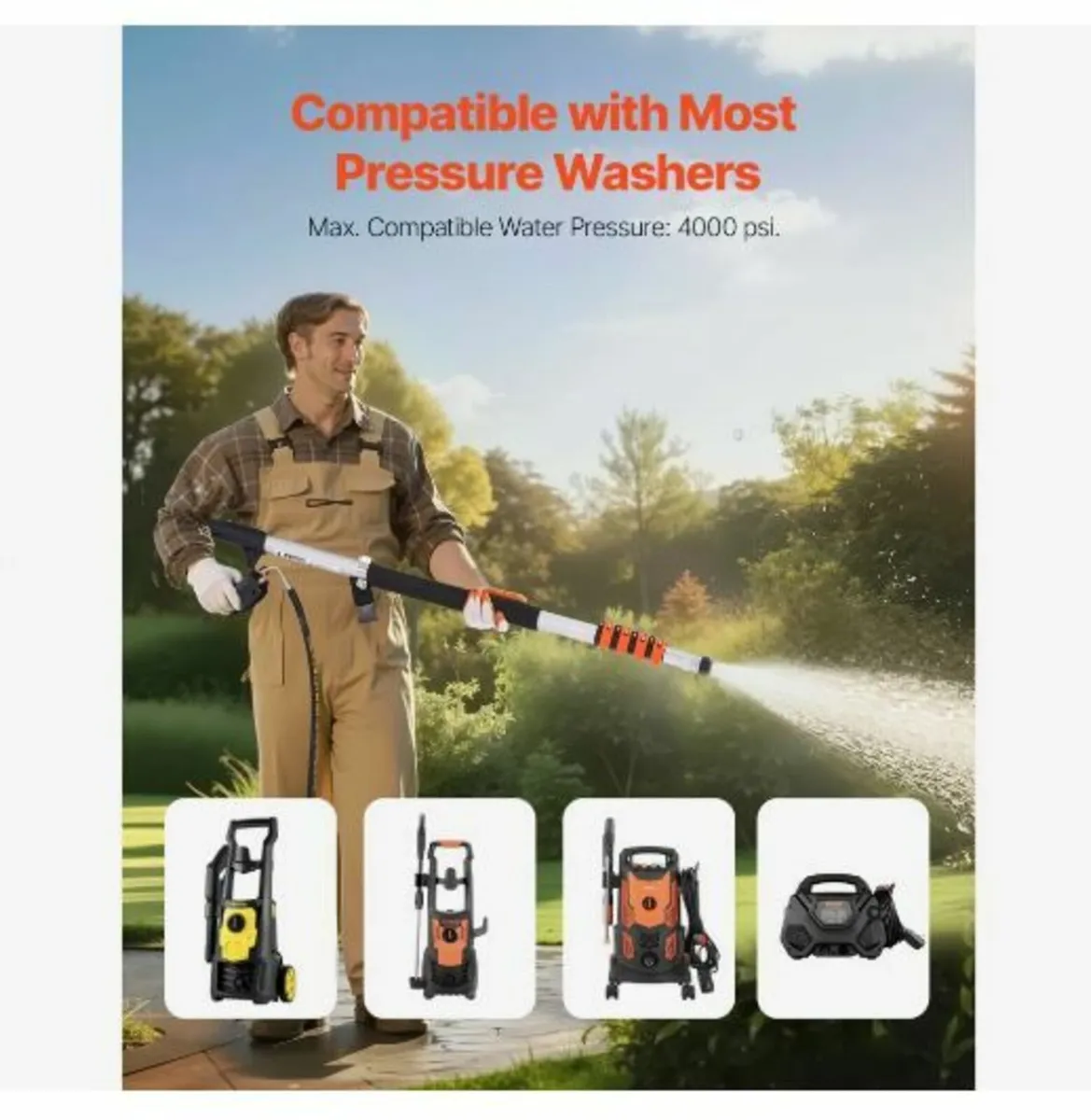 Pressure Washer Telescoping Wand, 24 ft - Image 4