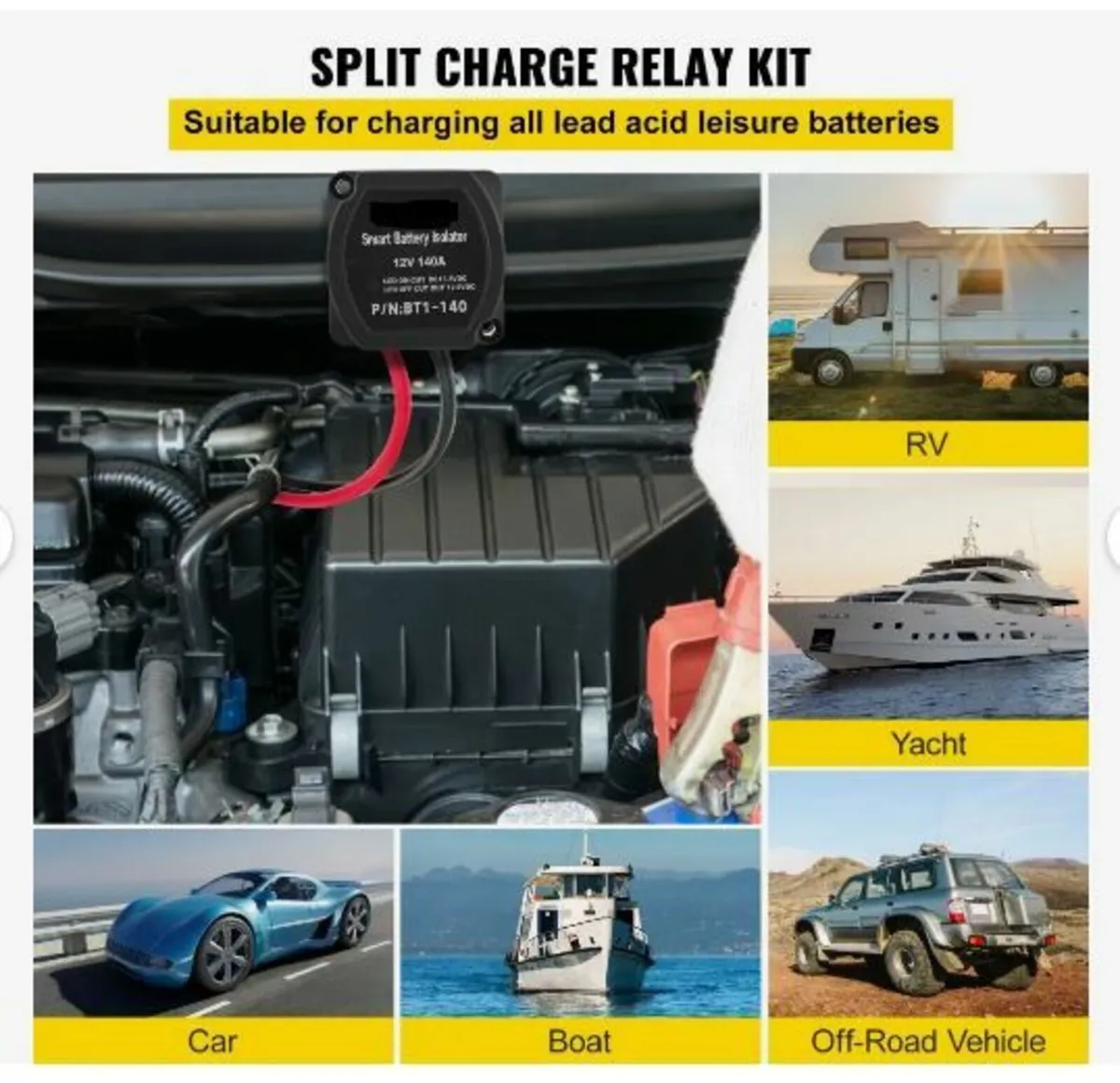 Split Charge Relay Kit, 6mtr 12V, Automatic - Image 3