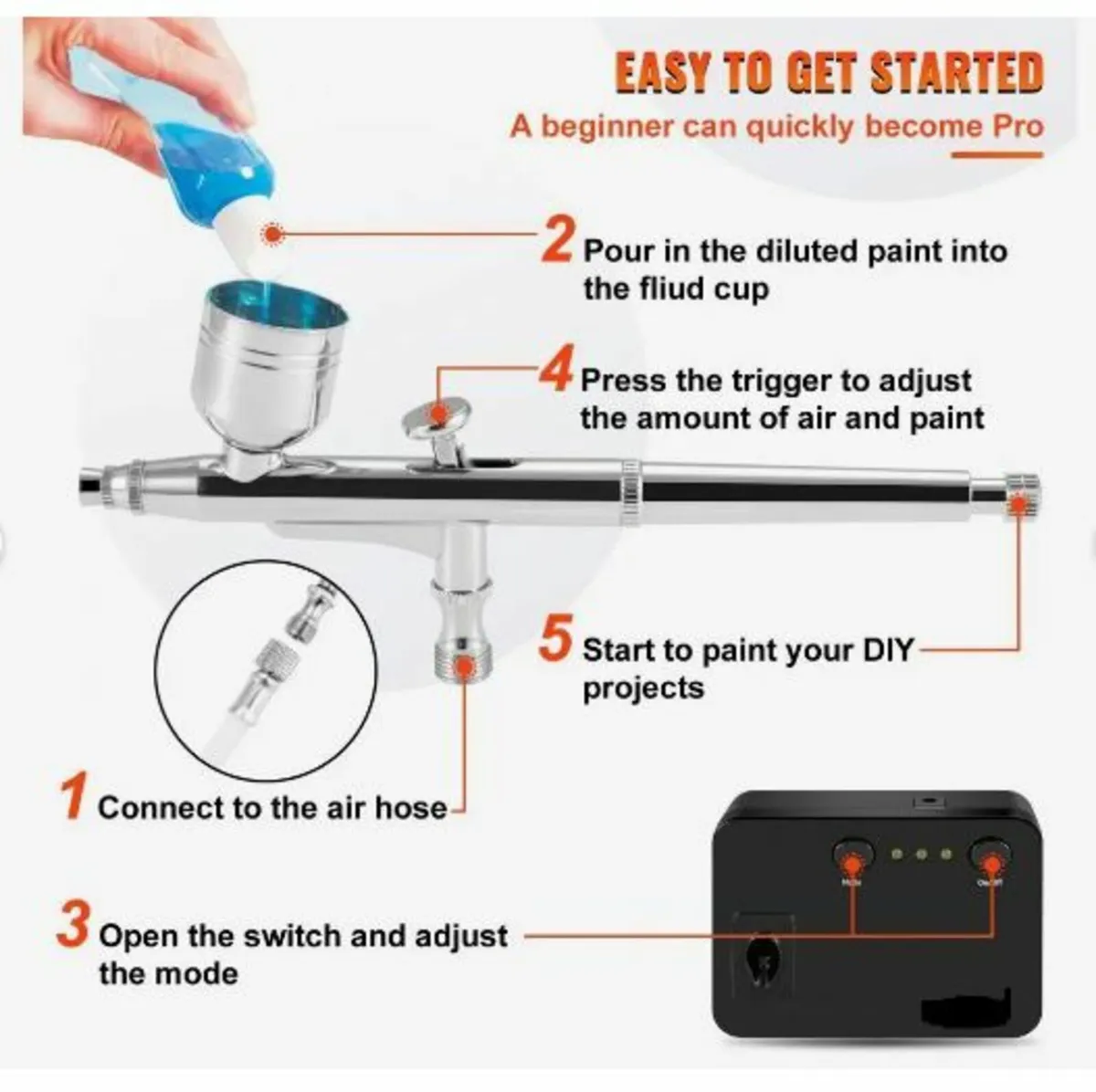 Airbrush Kit, Portable Airbrush Set - Image 4