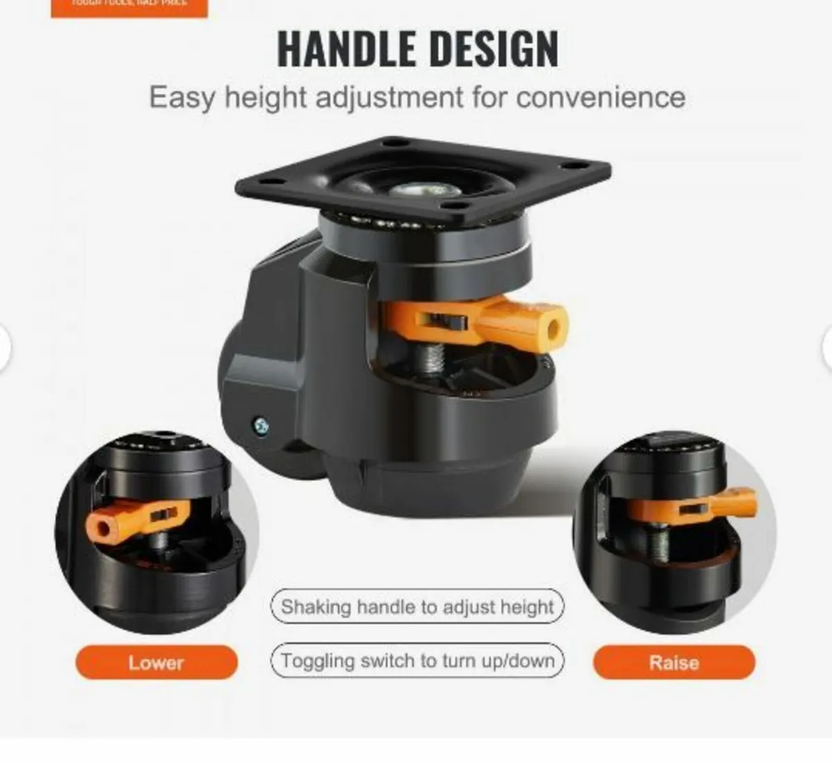 360 Degree Swivel Caster Wheels, Adjustable - Image 2