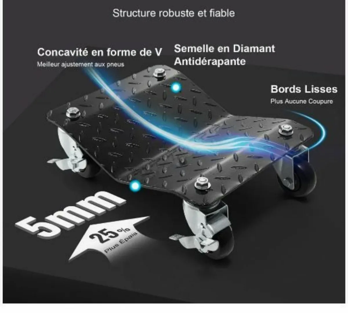 Car Dolly Wheel Tire Dolly 4 PCS Heavy Duty - Image 2