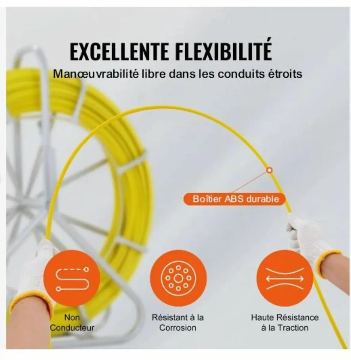 Fish Tape Fiberglass, 129.5 m, 6.4 mm - Image 1