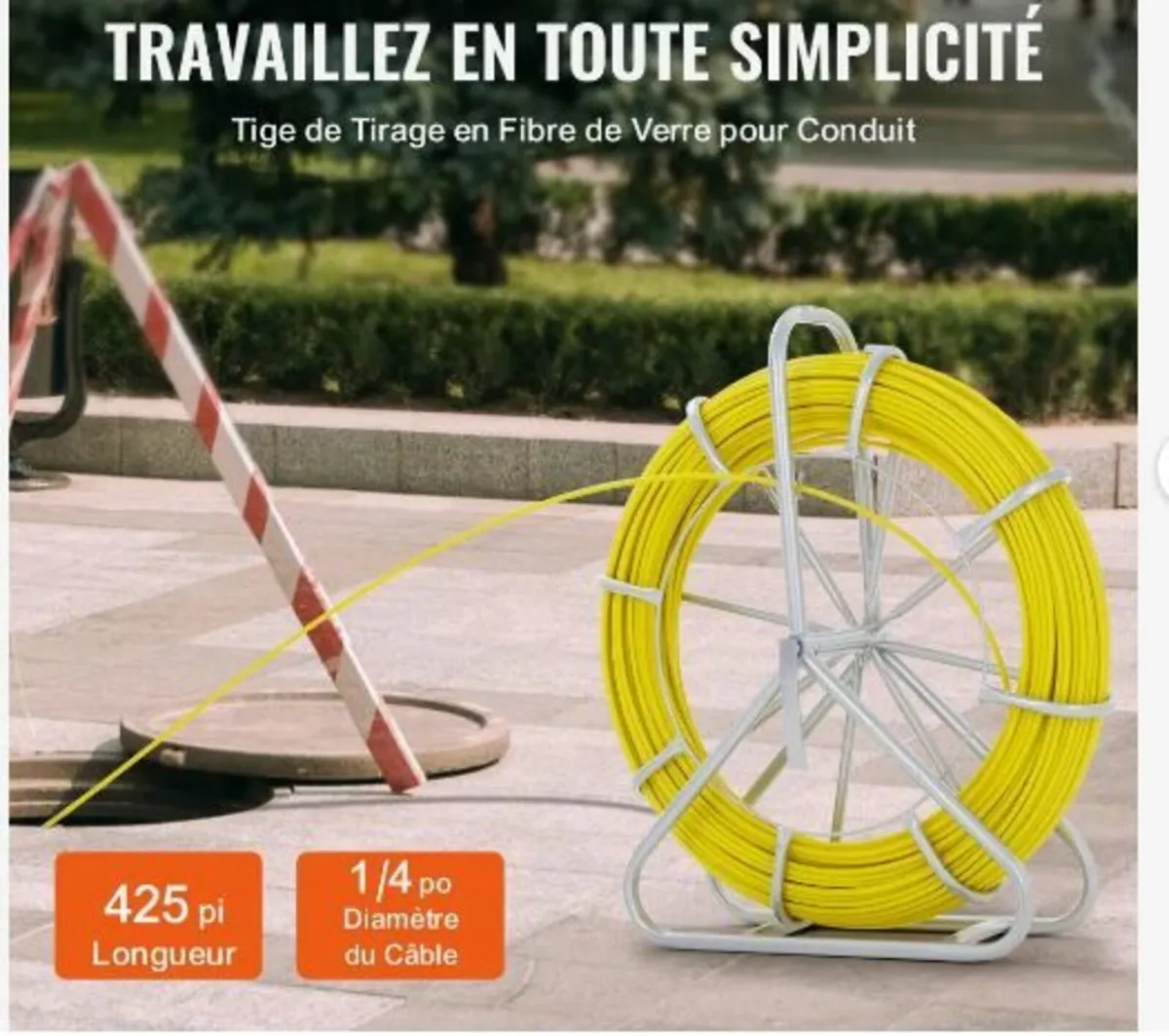 Fish Tape Fiberglass, 129.5 m, 6.4 mm - Image 2