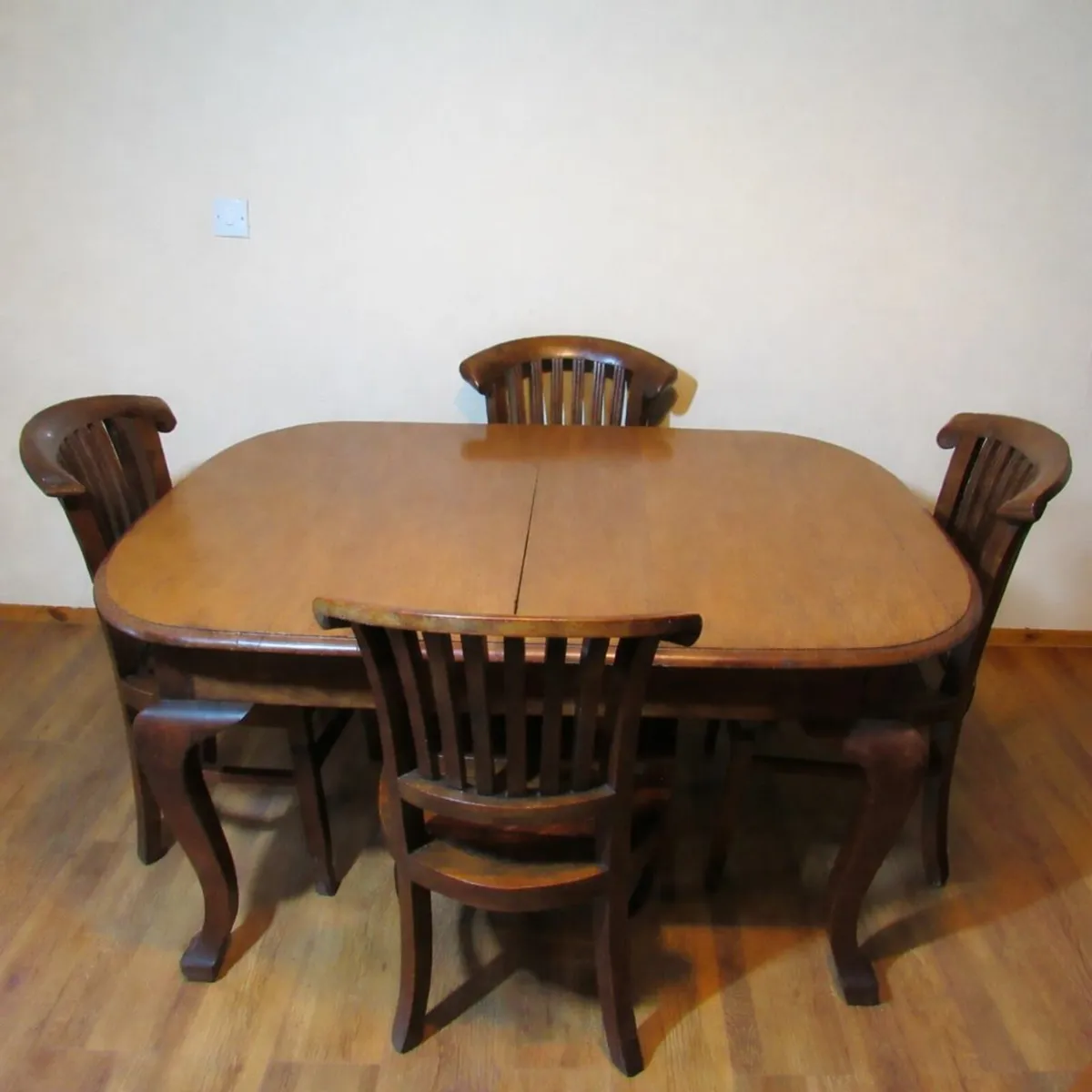 Solid Wood Extending Dining Table _  4 Chairs - Image 1