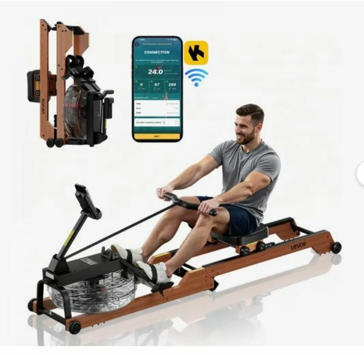 Water Rowing Machine, 6-Level - Image 3