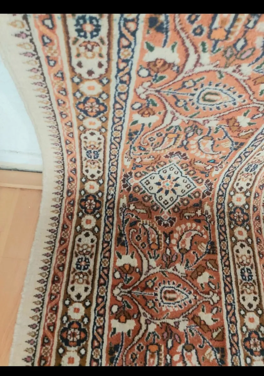 Large  Perser Moud Hand Knotted Rug - Image 3