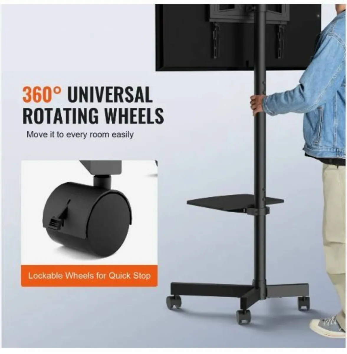 Mobile TV Stand, Mobile TV Cart - Image 2