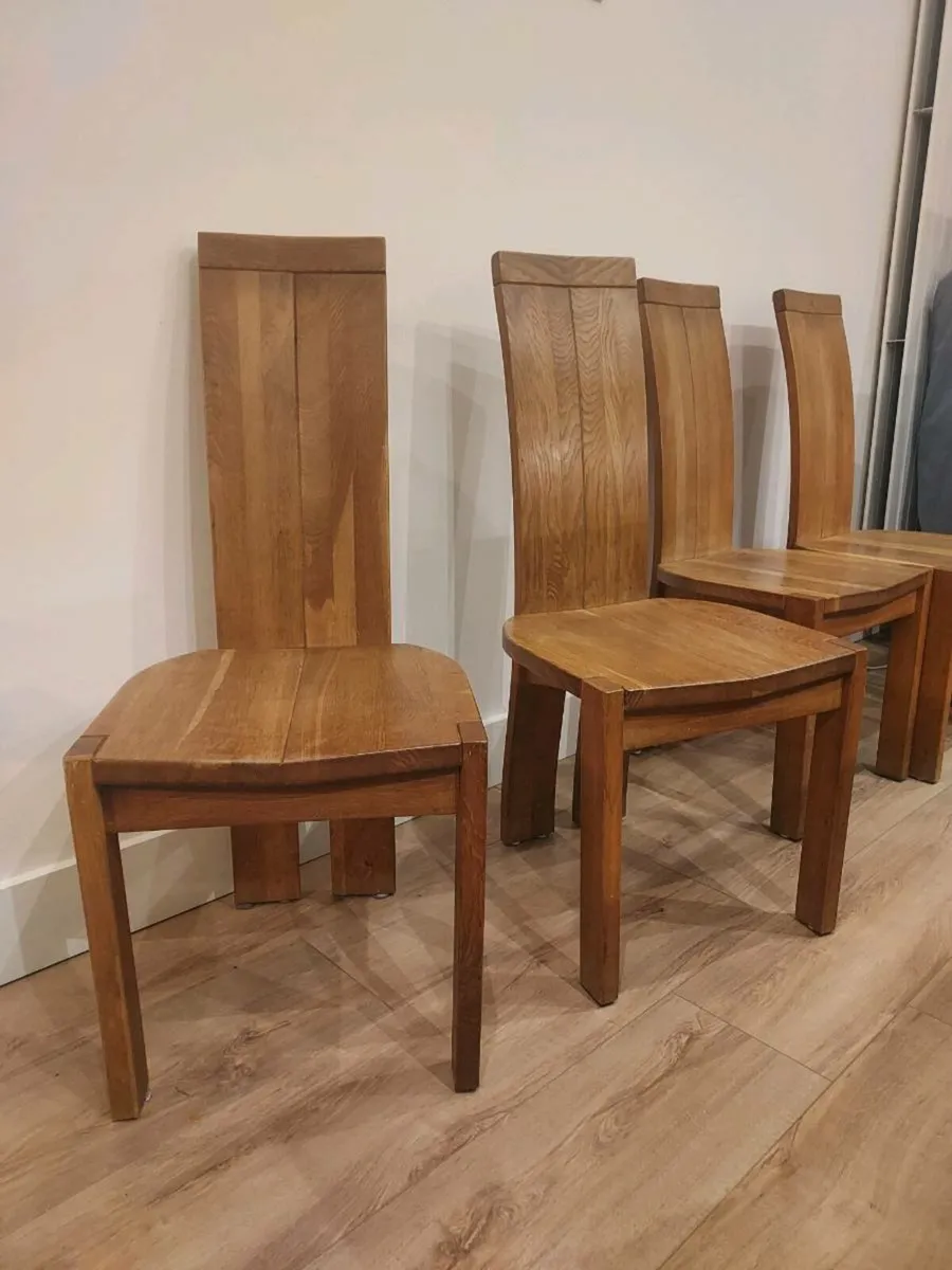 Dinning table Chairs (solid Oak) - Image 1