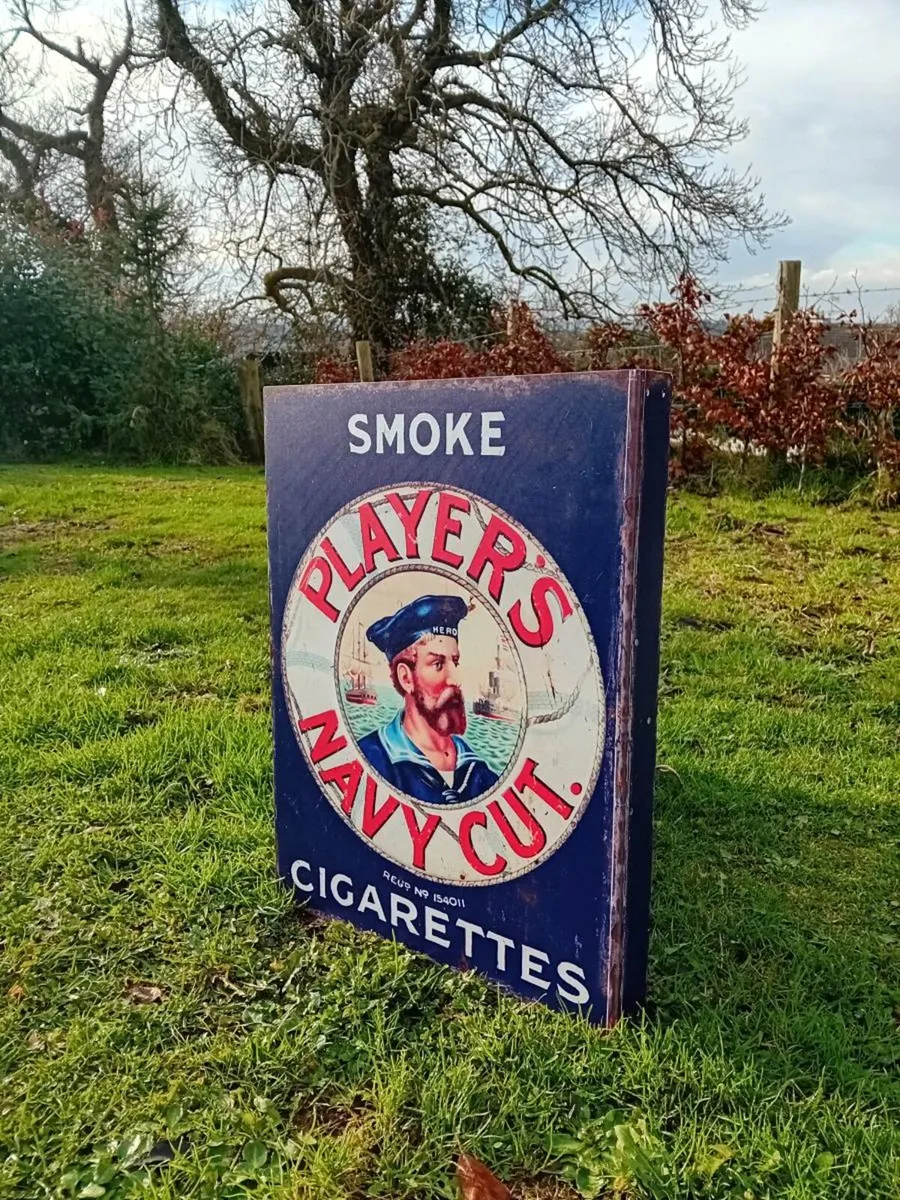 Players Navy Cut Double Sided Tin Sign - Image 1