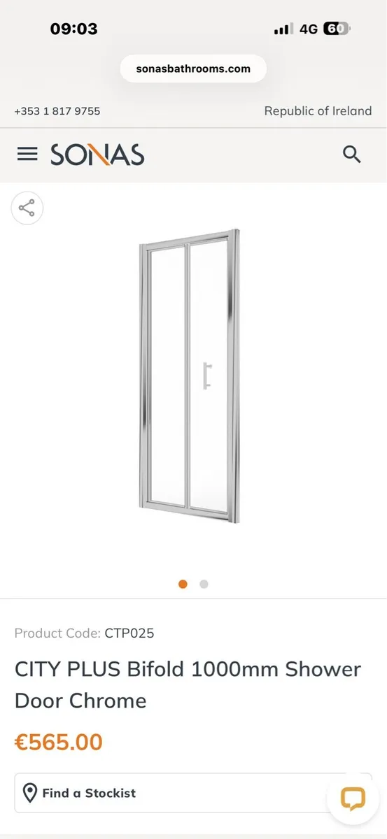 Bifold  shower door - Image 1