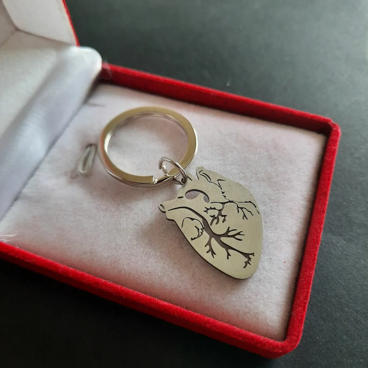 Anatomical Heart Keychain Human Heart Key Ring - Image 4