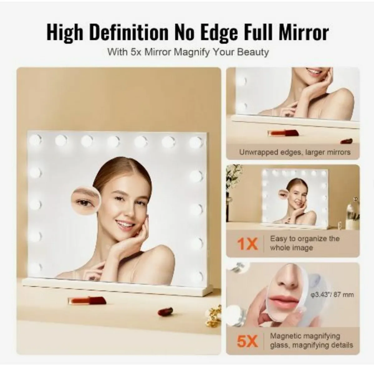 Hollywood Vanity Mirror With Lights - Image 2