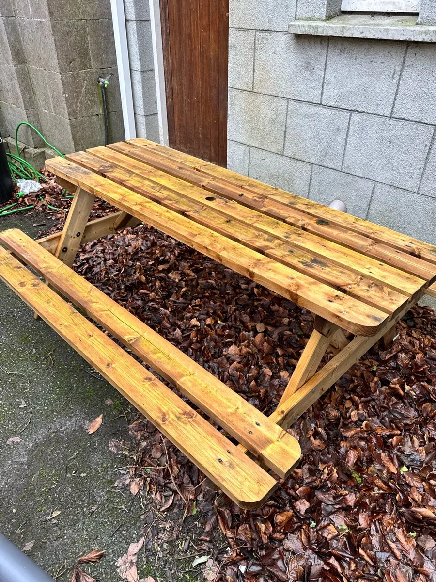 Wooden Picnic Table & Bench Solid Timber - Image 2
