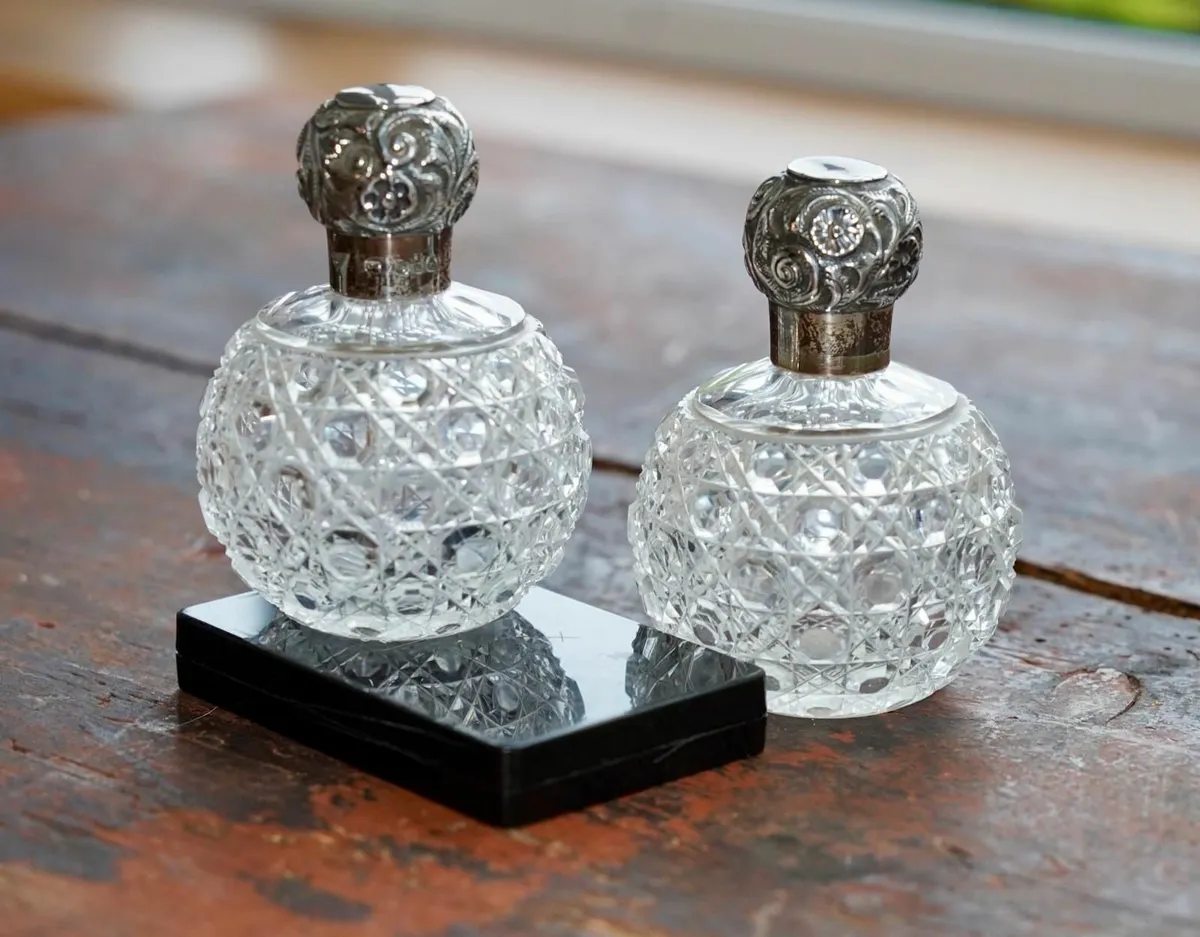 c19th Victorian perfume scent bottles PAIR - Image 1