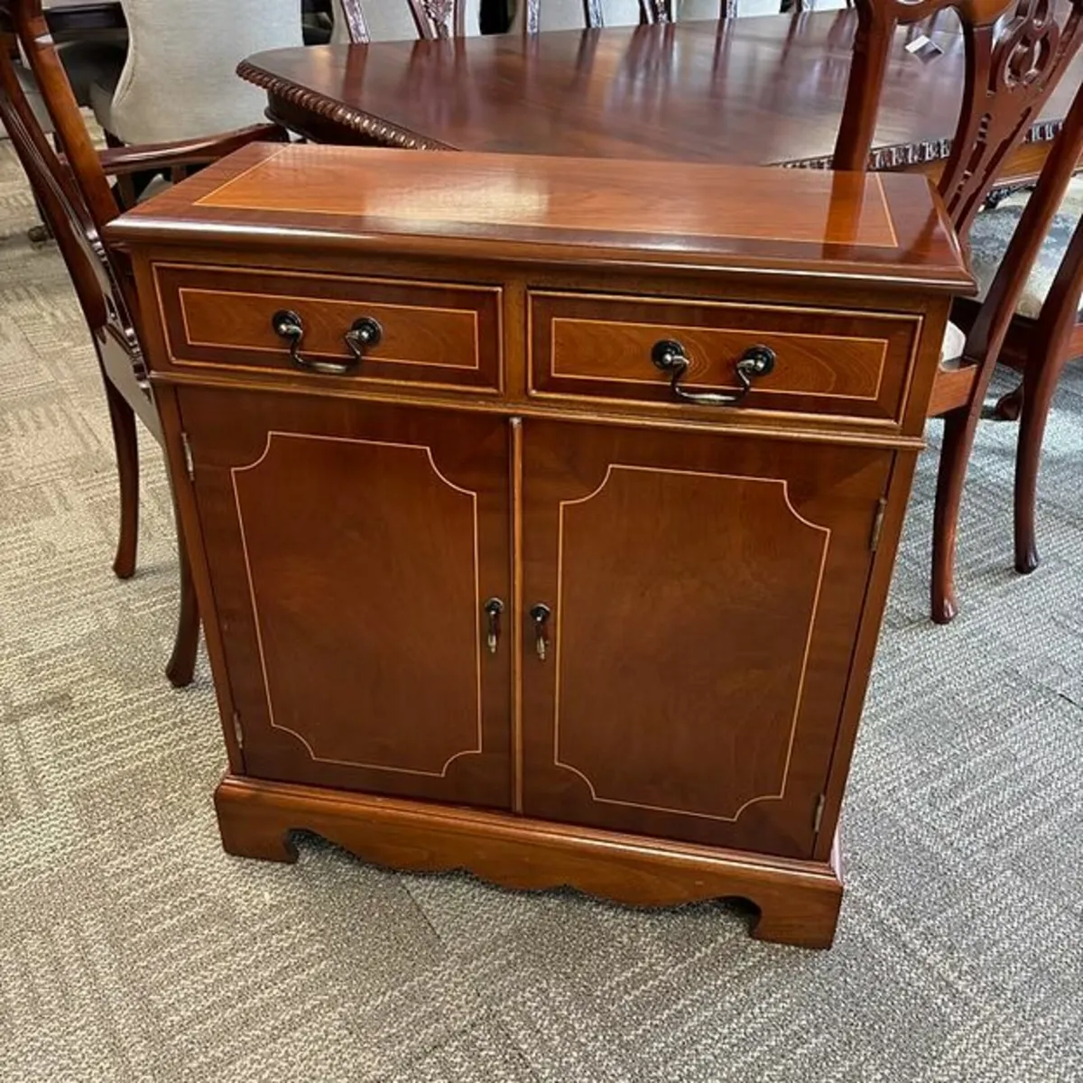 Two door, two drawer closed bookcase sideboard.