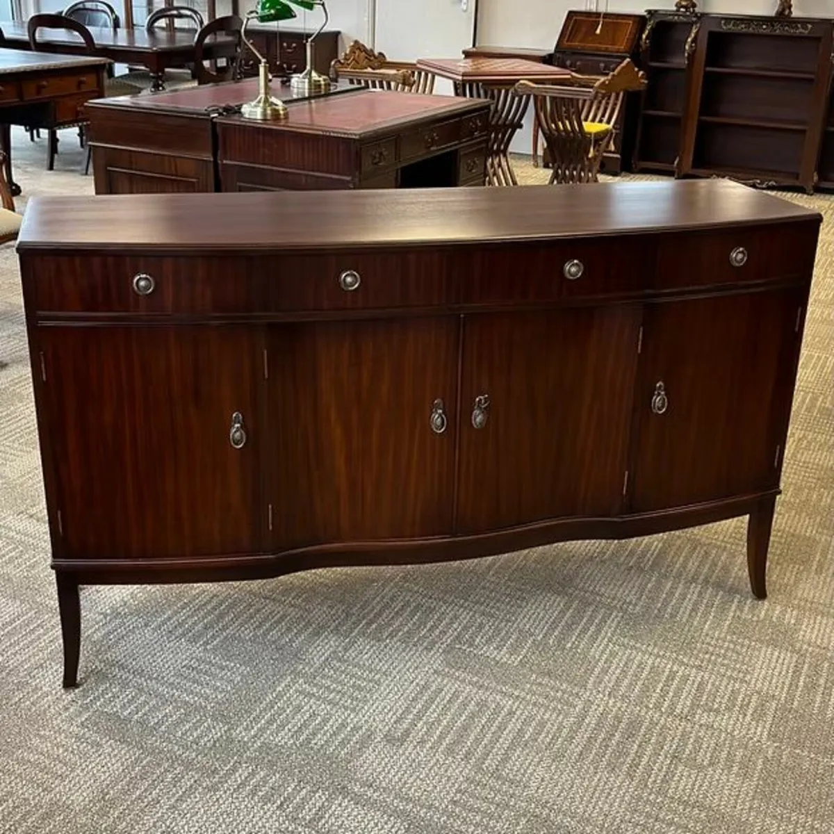 Fabulous mahogany curvy fronted sideboard