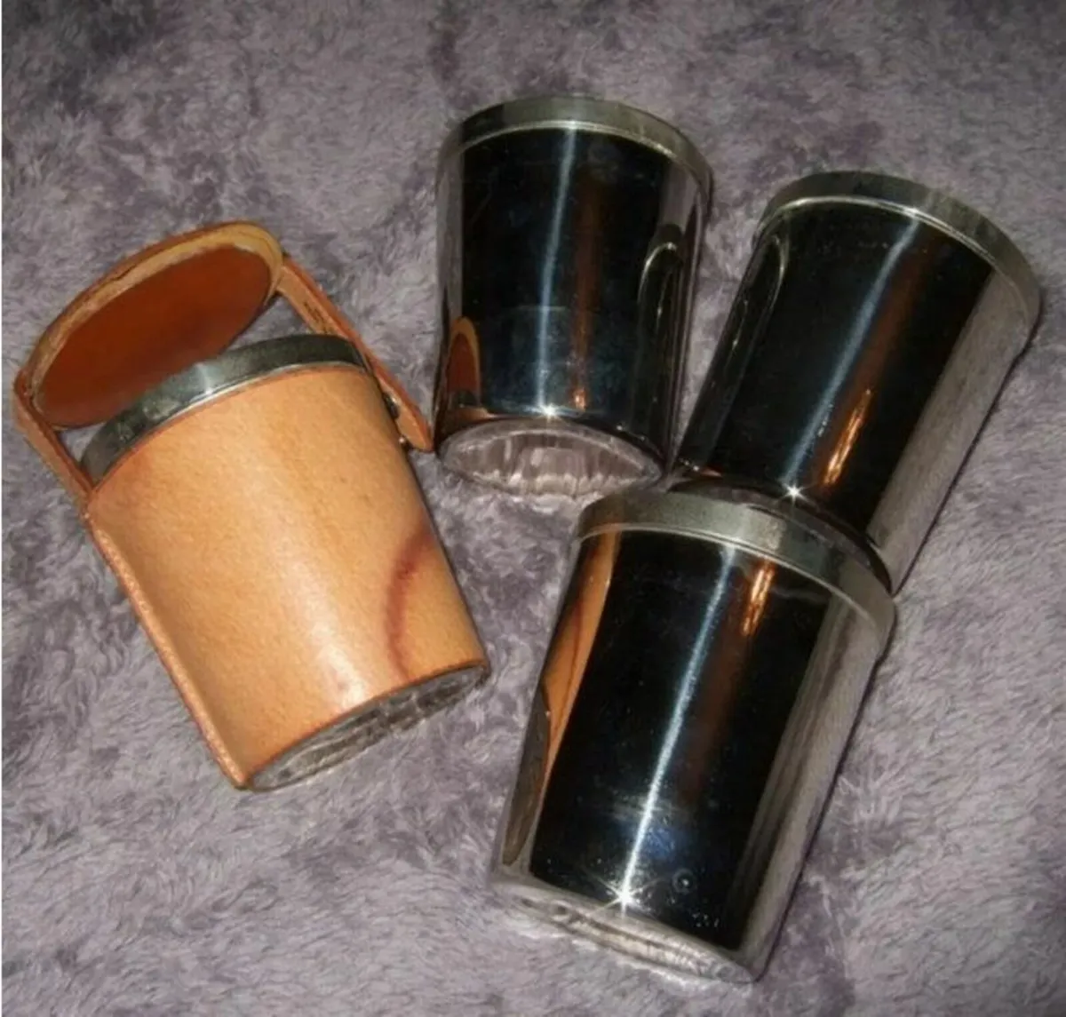 Vintage Harrods Stirrup Cups / Leather - Image 3