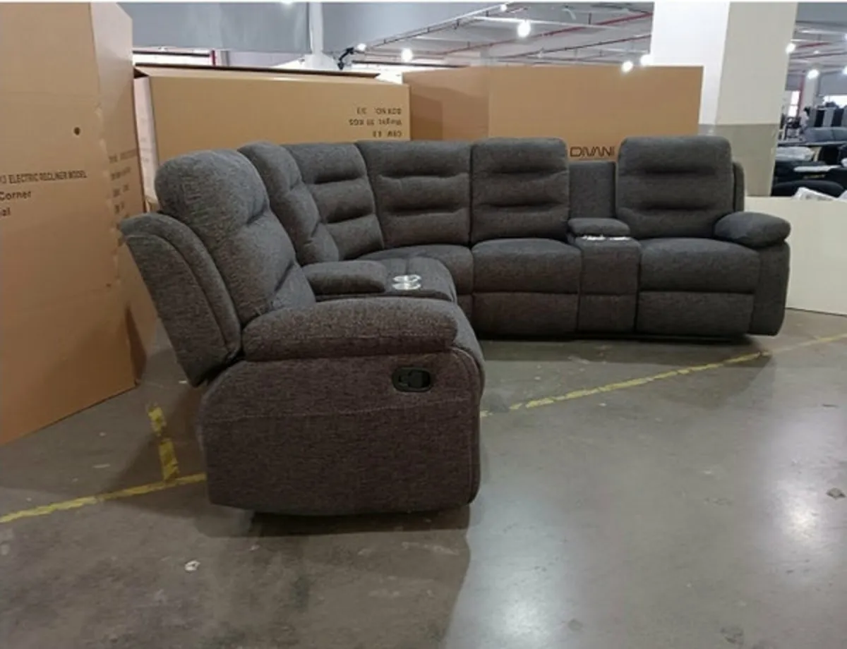 New Apollo Corner Fabric Recliner Sofa - Image 3