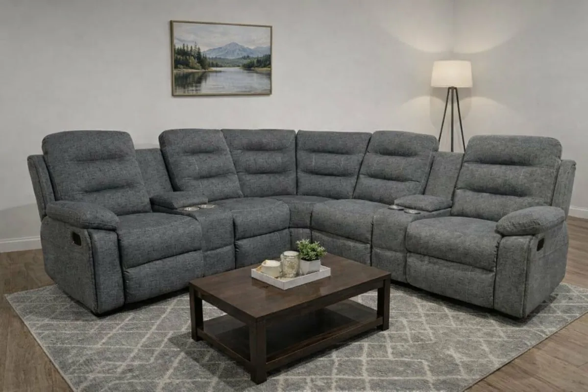 New Apollo Corner Fabric Recliner Sofa - Image 4
