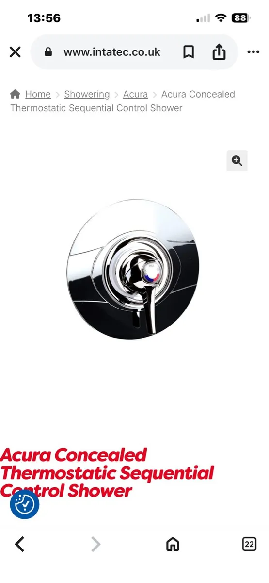 Concealed shower valve and spray head. - Image 3