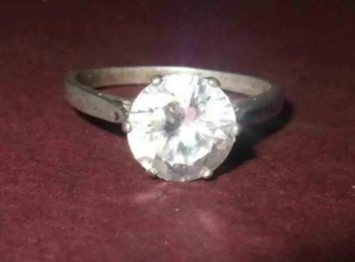 Vintage Hallmarked Silver approx 2ct Solitaire - Image 1