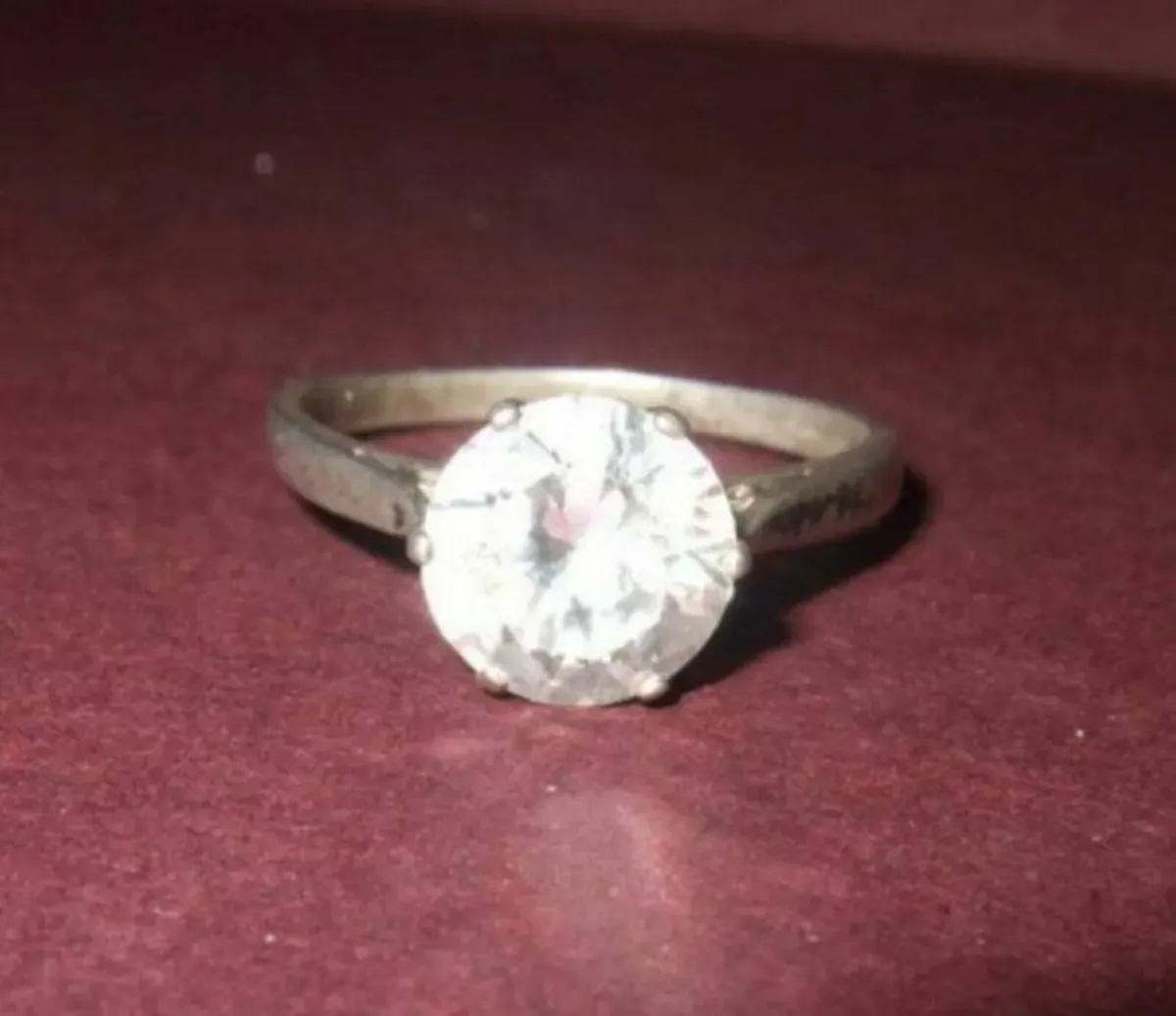 Vintage Hallmarked Silver approx 2ct Solitaire - Image 2